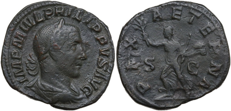 Philip I (244-249). AE Sestertius. Rome mint, 244-249. Obv. IMP M IVL PHILIPPVS ...