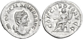 Otacilia Severa, wife of Philip I (244-249). AR Antoninianus, 247 AD. Obv. M OTACIL SEVERA AVG. Draped bust right, wearing stephane, set on crescent. ...