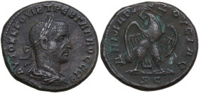 Trebonianus Gallus (251-253). BI Tetradrachm. Antioch mint (Seleukis and Pieria), 251 AD. Obv. Laureate, draped and cuirassed bust right, seen from be...