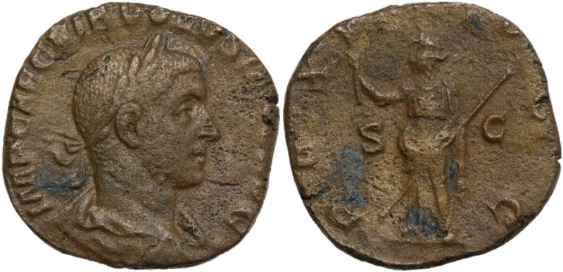 Volusian (251-253). AE Sestertius. Obv. IMP CAE C VIB VOLVSI[ANO AVG]. Laureate,...