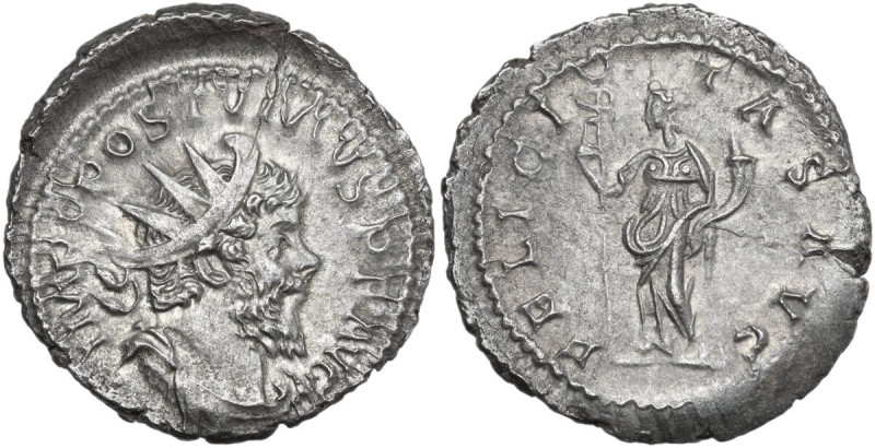 Postumus (259-268). BI Antonianus, Treveri mint. Obv. IMP C POSTVMVS P F AVG. Ra...