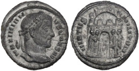 Galerius (305-311). AR/BI Argeteus, Siscia mint, 294-295. Obv. MAXIMIANVS CAESAR. Head of Galerius, laureate, right. Rev. VIRTVS - MILITVM. Diocletian...
