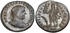 Licinius II (317-324). AE Follis, Nicomedia mint. Obv. DN VAL LICIN LICINIVS NOB C. Laureate and drape bust right. Rev. PROVIDEN-TIAE CAESS. Jupiter s...