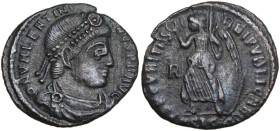 Valentinian I (364-375). AE Follis, Siscia mint. Obv. D N VALENTINI-ANVS P F AVG. Pearl-diademed, and draped bust right. Rev. SECVRITAS - REIPVBLICAE....