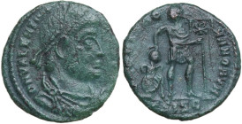 Valentinian I (364-375). AE 16.50 mm. Siscia mint. Obv. DN VALENTINI[-ANVS] [-]. Pearl-diademed, draped and cuirassed bust right. Rev. [GLORIA R]O-MAN...