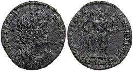 Valentinian I (364-375). AE Double Maiorina. Constantinople mint. Obv. DN VALENTINI-ANVS PF AVG. Pearl-diademed, draped and cuirassed bust right. Rev....