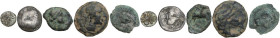 Celtic World. Lot of five (5) silver and bronze Celtic coins. AR/AE.