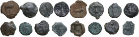 Celtic World. Lot of eight (8) unclassified bronze Celtic coins. AE. Various tribes, interesting study group.