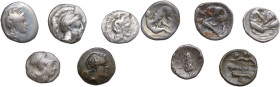 Greek Italy. Lot of five (5) silver coins. AR.