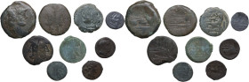 The Roman Republic. Lot of nine (9) unclassified AE denominations. AE. About VF:Good F:F.