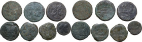 The Roman Republic. Lot of seven (7) unclassified AE denominations. AE. Good F:F:About F.
