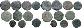 The Roman Republic. Lot of ten (10) unclassified AE denominations. AE. Good F:F:About F.