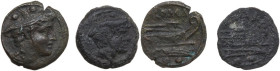 The Roman Republic. Lot of two (2) unclassified anonymous AE Sextans. AE.