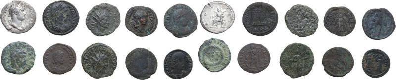 The Roman Empire. Lot of ten (10) silver and bronze coins. AR/AE.