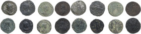 The Roman Empire. Lot of eight (8) roman antoninianii. AE. Traces of silvering on few of them.