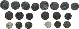 The Roman Empire. Lot of ten (10) bronze roman late antique coins. AE.