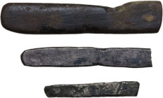 Medieval. Lot of three (3) silver and bronze scandinavian ingot money. Viking period. AE/AR.