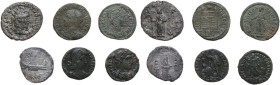 Miscellanea. Lot of six (6) silver and bronze roman coins. AR/AE.