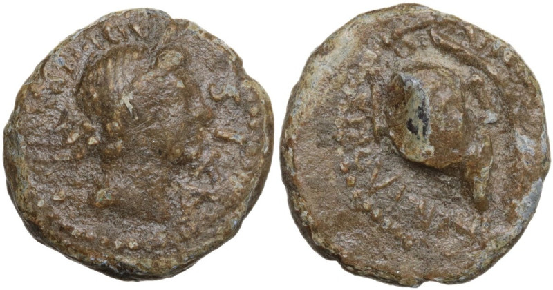 PB Tessera, 1st century BC-1st century AD. D/ Laureate head right. R/ Uncertain....