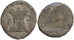 PB Tessera, 1st century BC-1st century AD. D/ Tower. R/ Blank. PB. 3.83 g. 15.50 mm. About VF.