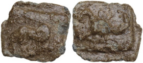 PB Tessera, 14x12.5 mm, 1st century BC-1st century AD. D/ Uncertain animal standing right. R/ Scorpion left. PB. 3.10 g. About VF.