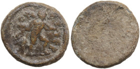 Leads from Ancient World. PB Tessera, 1st centruy BC-1st century AD. D/ Letters in the legend. Figure advancing righ. R/ Blank. PB. 3.55 g. 16.00 mm. ...