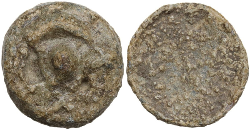 PB Tessera, 1st century BC-1st century AD. D/ Uncertain. R/ Blank. PB. 5.62 g. 1...