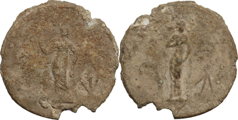 Leads from Ancient World. Large PB Tessera(?), 1st century BC-2nd century AD. D/...