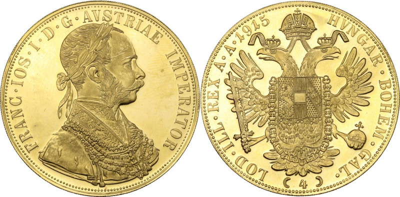 Austria. Franz Joseph (1848-1916). AV 4 Ducats 1915. Restrike. Fried. 488; KM 22...