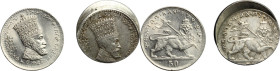 Ethiopia. Haile Selassie I (1930-1974). Lot of 2 silver coin with minting errors. NI. 27.00 mm. About EF.