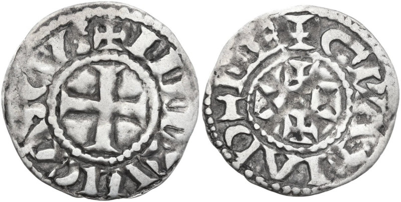 France. Odo (888-897), King of the West Franks. AR Denier, Limoges mint. MEC 1, ...