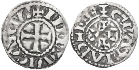 France. Odo (888-897), King of the West Franks. AR Denier, Limoges mint. MEC 1, 973 var. AR. 1.21 g. 21.00 mm. VF.
