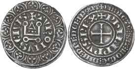 France. Philip IV the Fair (1286-1314). AR Gros tournois, Tour. Ciani 201.. AR. 3.77 g. 25.50 mm. EF.