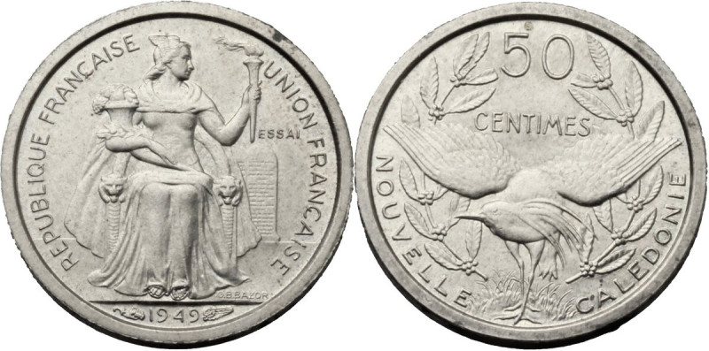 France - Nouvelle-Calédonie. NI 50 centimes 1949. ESSAI. KM-PE1. NI. 18.00 mm. R...