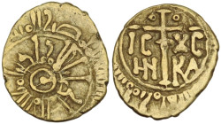 Italy. William I (1154-1166). Tarì, Messina mint. Sp. 83/84; Travaini 1995 293; D'Andrea-Contreras (Normans) 328. AV. 0.83 g. 22.00 mm. About VF.
