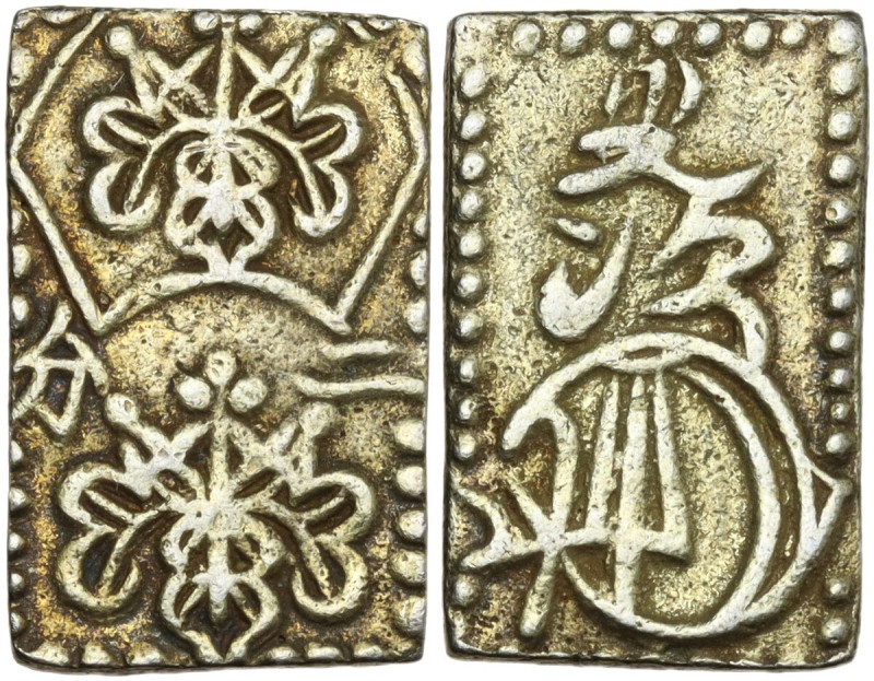Japan. Edo Period (1603-1868). AV Ni Bu Ban Kin (2 Bu size gold). 19 x 12 mm. Ha...