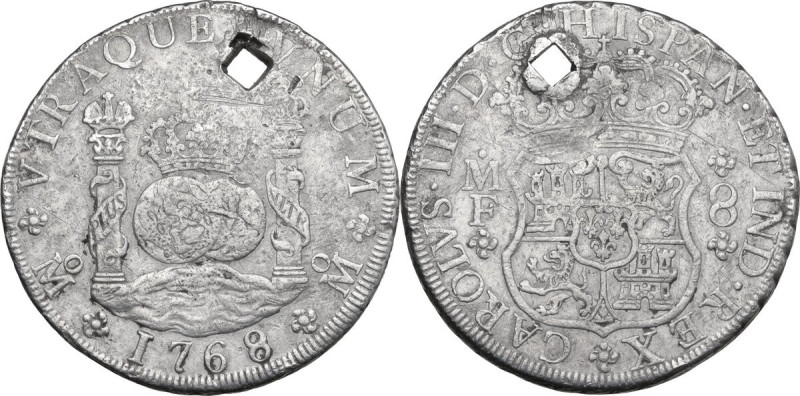 Mexico. Carlos III (1759-1788). AR 8 Reales, 1768, Mexico City. KM 105. AR. 26.0...