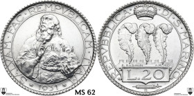 San Marino. Seconda monetazione (1931-1938). AR 20 lire 1931. Pag. (Regno) 342; KM 11. AR. 14.97 g. 35.00 mm. MS. Encapsulated by Classical Coin Gradi...