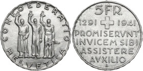 Switzerland. Confoederatio Helvetica. AR 5 francs 1941 B, Bern mint. Divo-Tobler 331. AR. 14.93 g. 31.00 mm. MS.