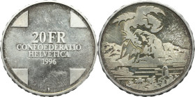 Switzerland. Confederatio Helvetica. AR 20 francs 1996 B, Bern mint. AR. MS.