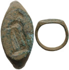Roman period. Bronze seal ring with standing figure. Inner diameter: 16 mm.