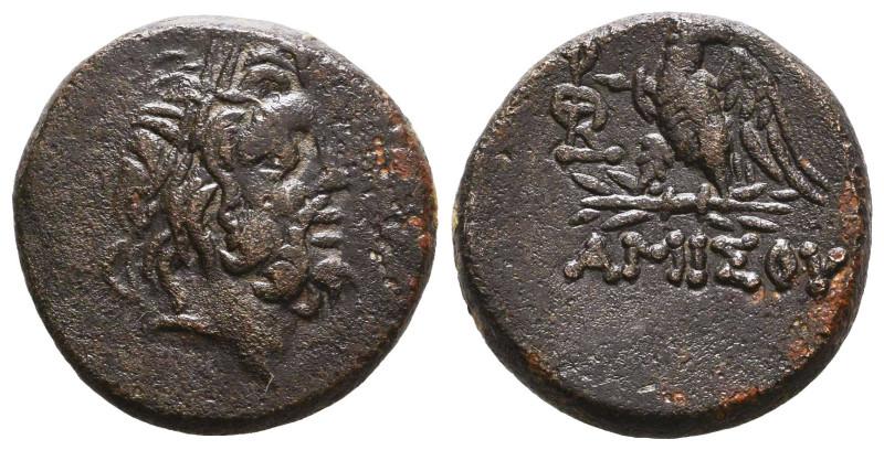 PONTOS. Amisos. Ae (Circa 100-85 BC). Obv: Laureate head of Zeus right. Rev: AMI...