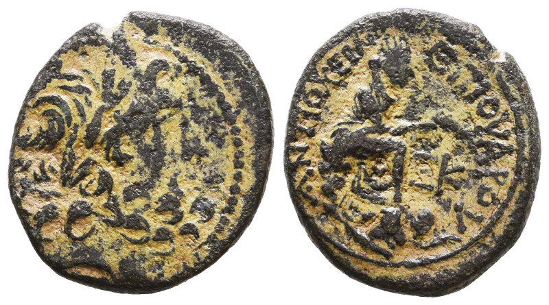 SELEUCIS & PIERIA. Antioch. Augustus (27 BC-AD 14). Ae. Obv: Laureate head of Ze...