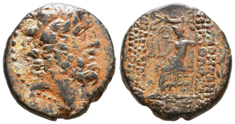 SELEUCIS & PIERIA. Antioch. Ae Tetrachalkon (38-35 BC). Obv: Laureate head of Ze...