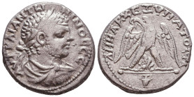 JUDAEA, Aelia Capitolina (Jerusalem). Caracalla. 198-217 CE. AR Tetradrachm Reference: Condition: Very Fine

 Weight: 13,9 gr Diameter: 27,1 mm