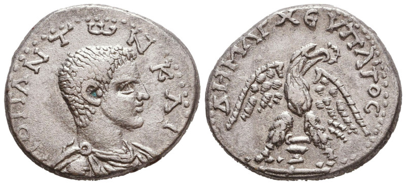 JUDAEA, Aelia Capitolina (Jerusalem). Diadumenian. As Caesar, AD 217-218. AR Tet...
