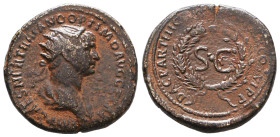 Roman Provincial Coins, Trajan. AD 98-117. Ae Reference: Condition: Very Fine

 Weight: 9,2 Diameter: 24