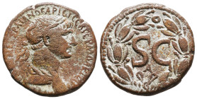 Roman Provincial Coins, Trajan. AD 98-117. Ae Reference: Condition: Very Fine

 Weight: 12,8 Diameter: 25,8