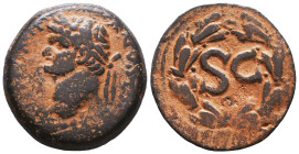 Roman Provincial Coins, Domitian. AD 81-96. Ae Reference: Condition: Very Fine

 Weight: 14,7 Diameter: 30,5