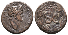 Roman Provincial Coins, Domitian. AD 81-96. Ae Reference: Condition: Very Fine

 Weight: 8,1 Diameter: 22